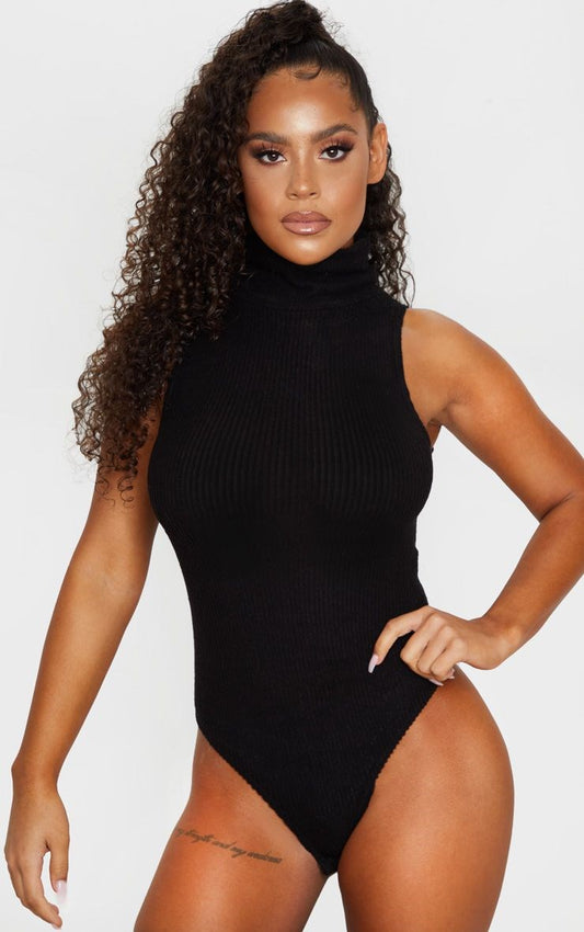 Body Canelado Gola Alta Sem Mangas Feminino | REF: BLC11