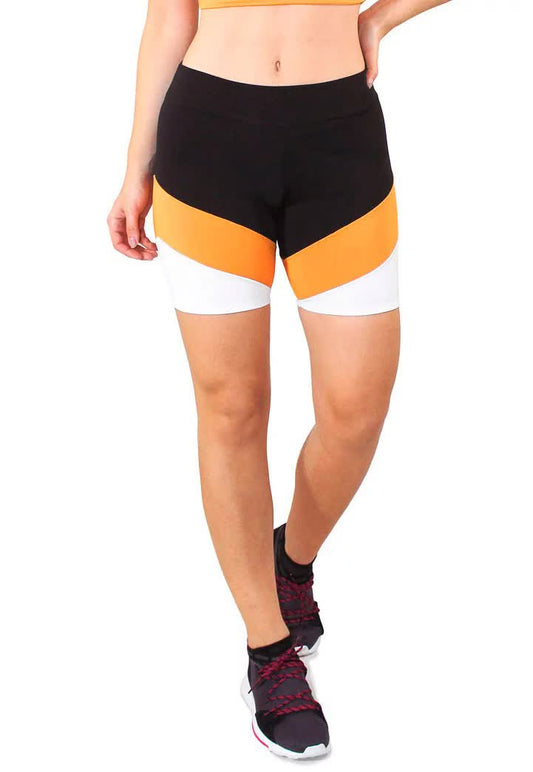Short Fitness Preto Detalhe Amarelo e Branco REF: LC38