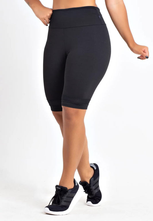 Bermuda Lisa Preto Fitness Feminina | REF: LX142